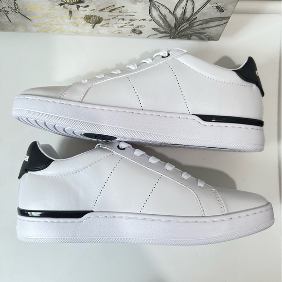 Coach Lowline Low Top Sneaker White with Blue Size 9 / 9.5 Style G5040 - Picture 13 of 15